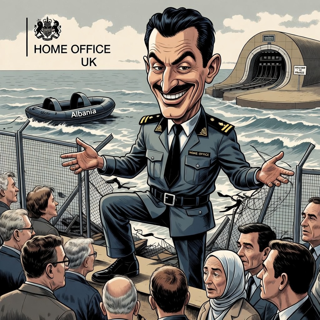 Illegal Albanian polices the border he stole across