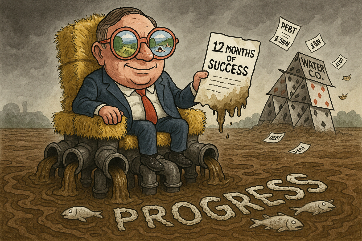 Environment Secretary celebrates "significant progress" while sewage flows and Thames Water collapses